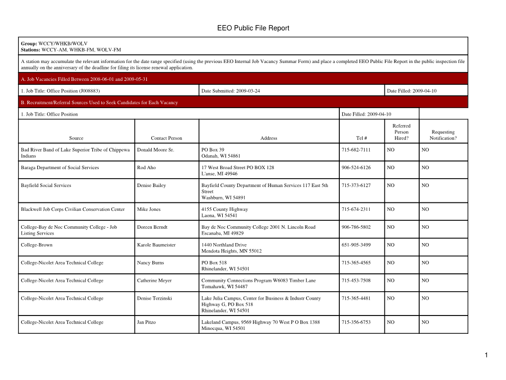 EEO Public File Report