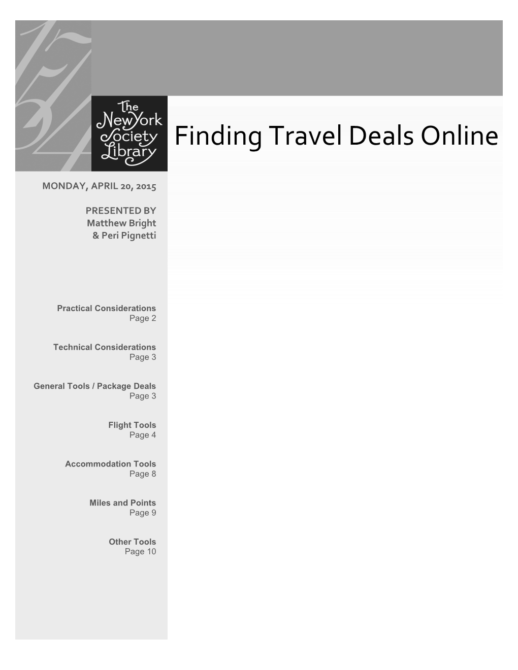 Finding Travel Deals Online