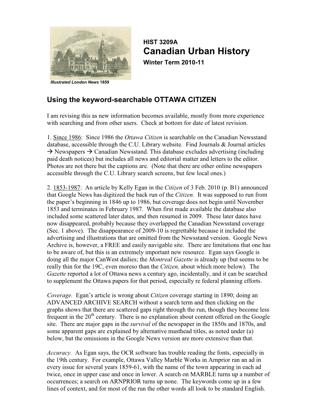 Canadian Urban History