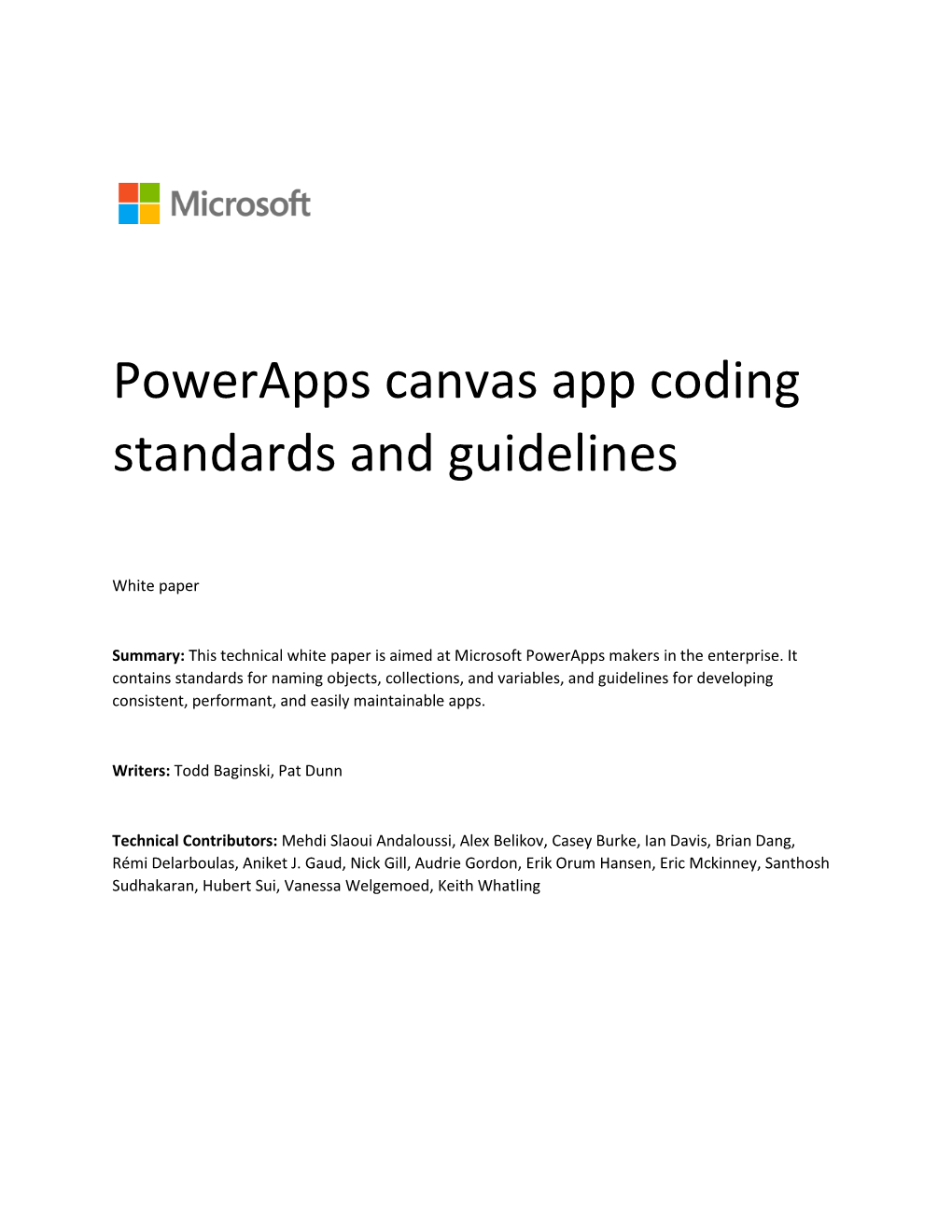 Powerapps Canvas App Coding Standards and Guidelines