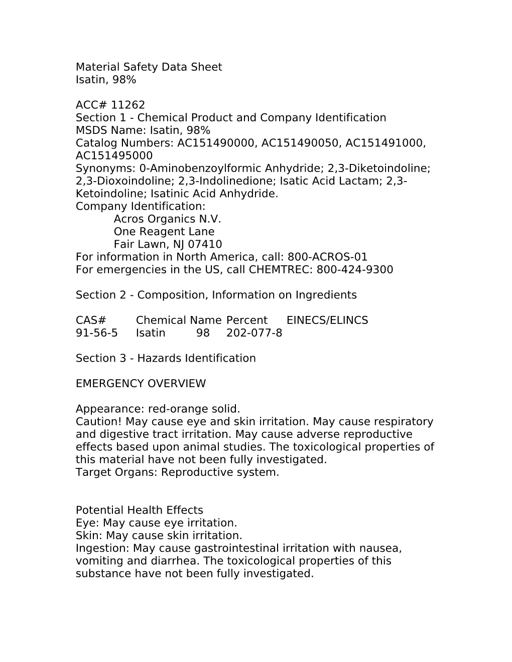 Material Safety Data Sheet s33