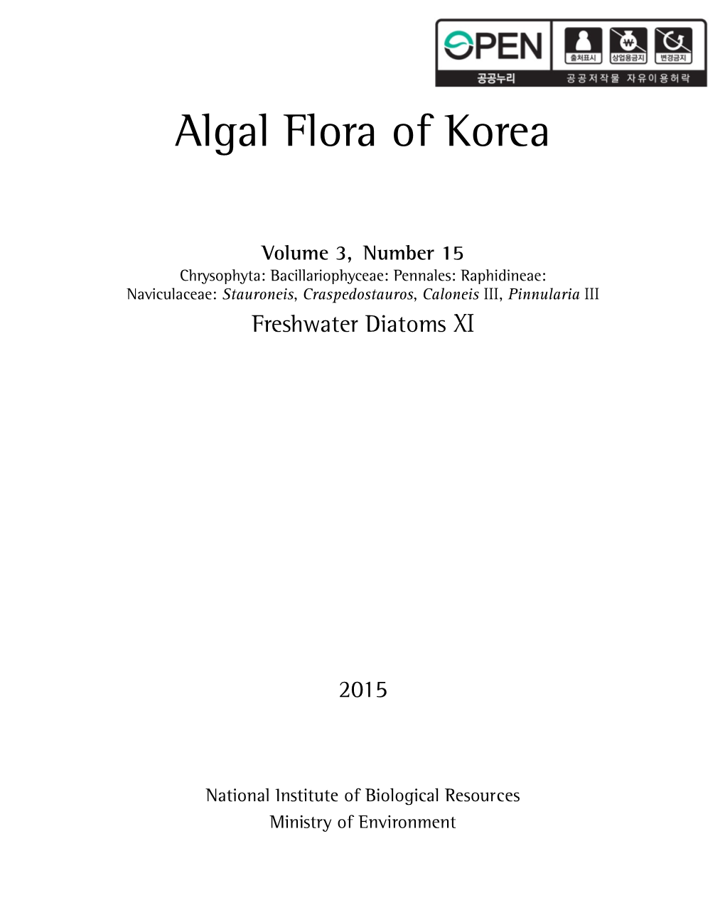 Algal Flora of Korea