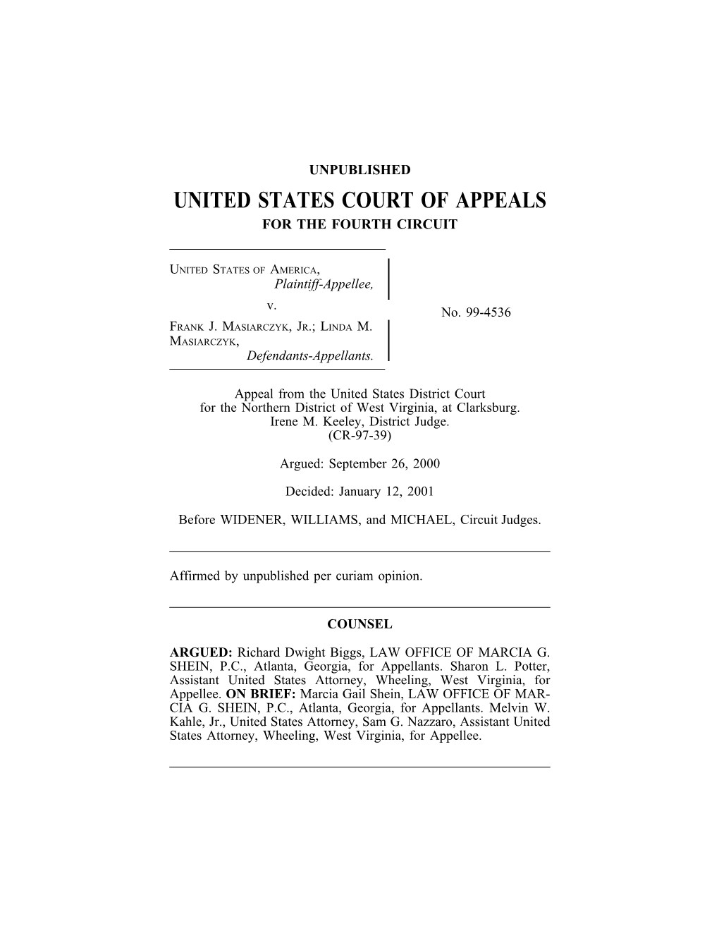 United States Court of Appeals for the Fourth Circuit