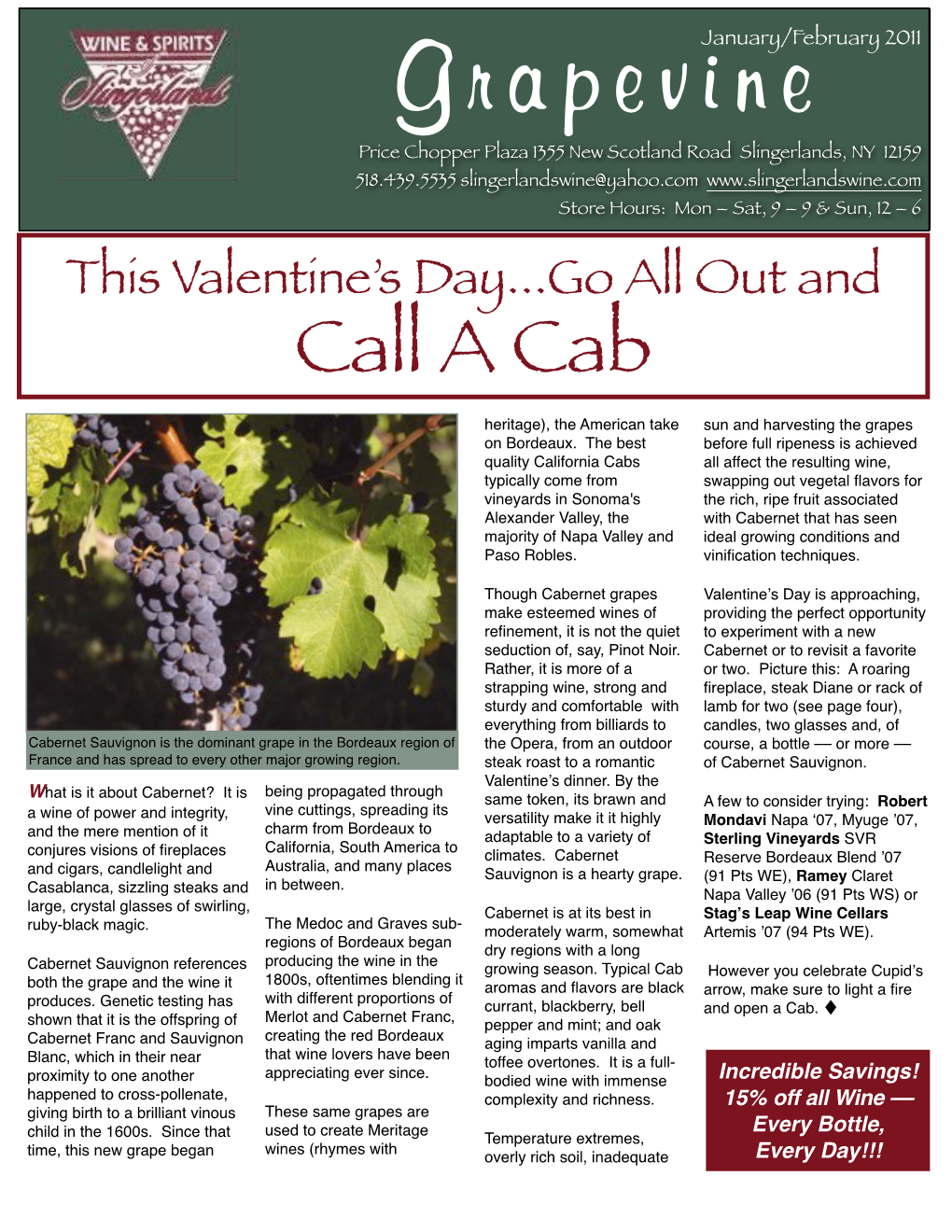 January 2011 Cabernet Newsletter Fifth Draft