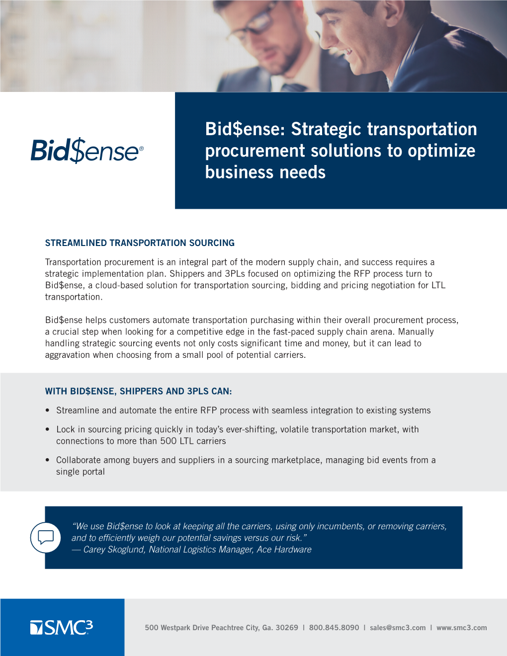 Bid$Ense: Strategic Transportation Procurement Solutions to Optimize Business Needs