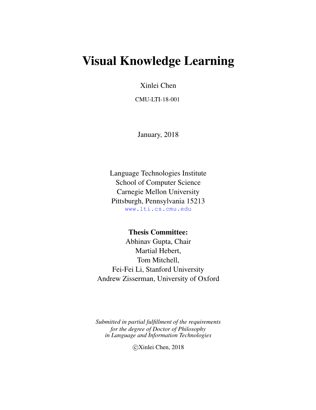 Visual Knowledge Learning