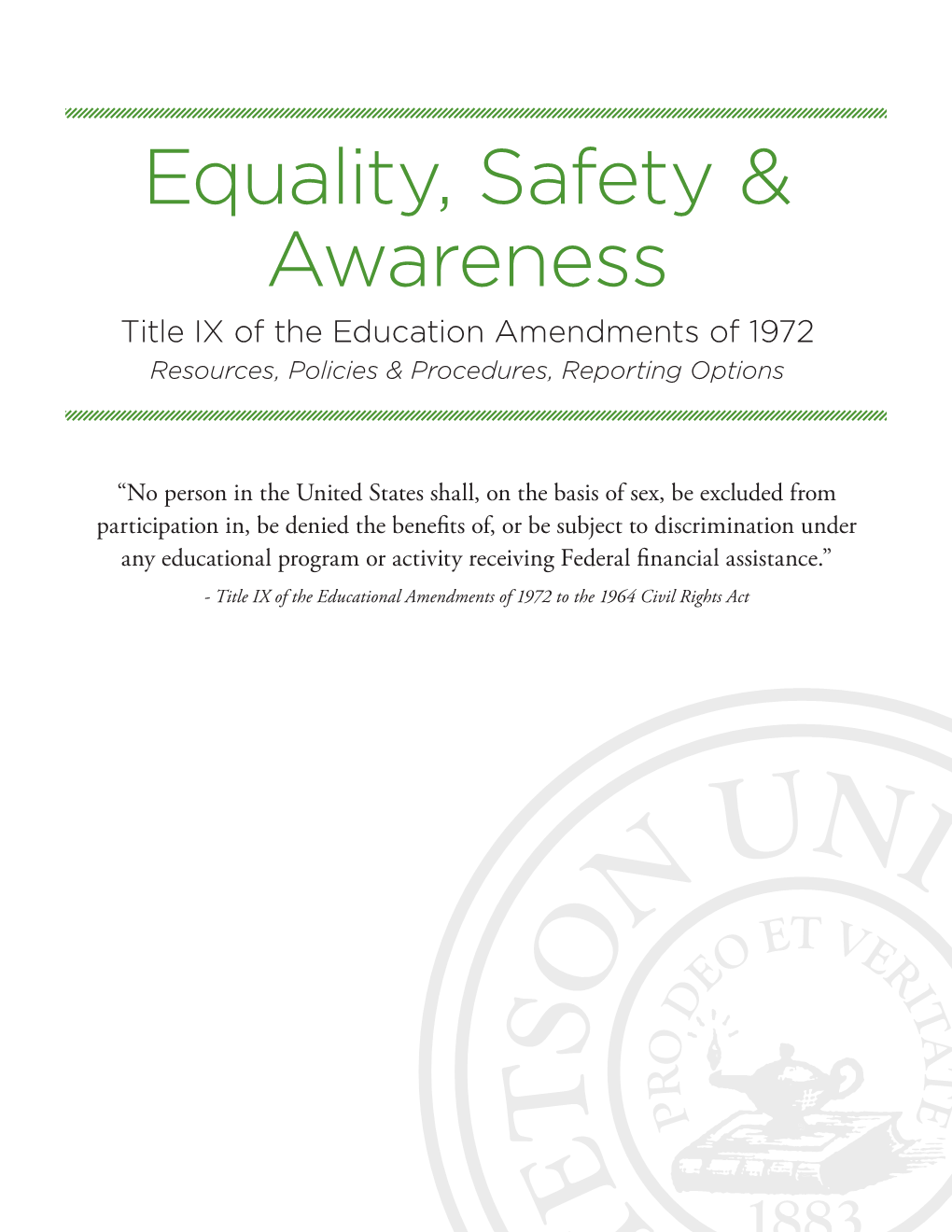 Equality, Safety & Awareness