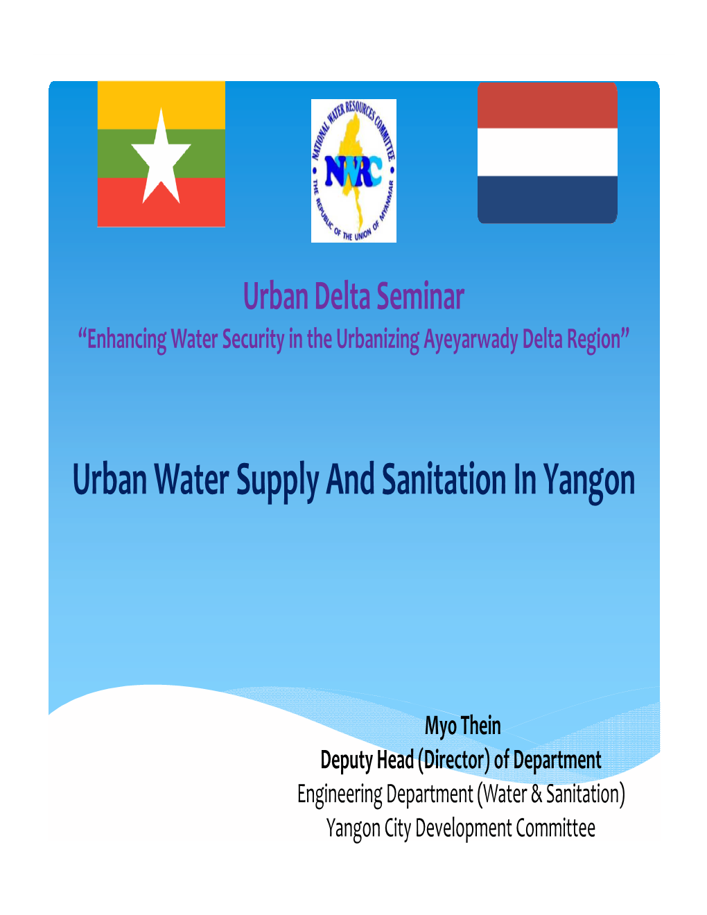 Urban Water Supply and Sanitation in Yangon