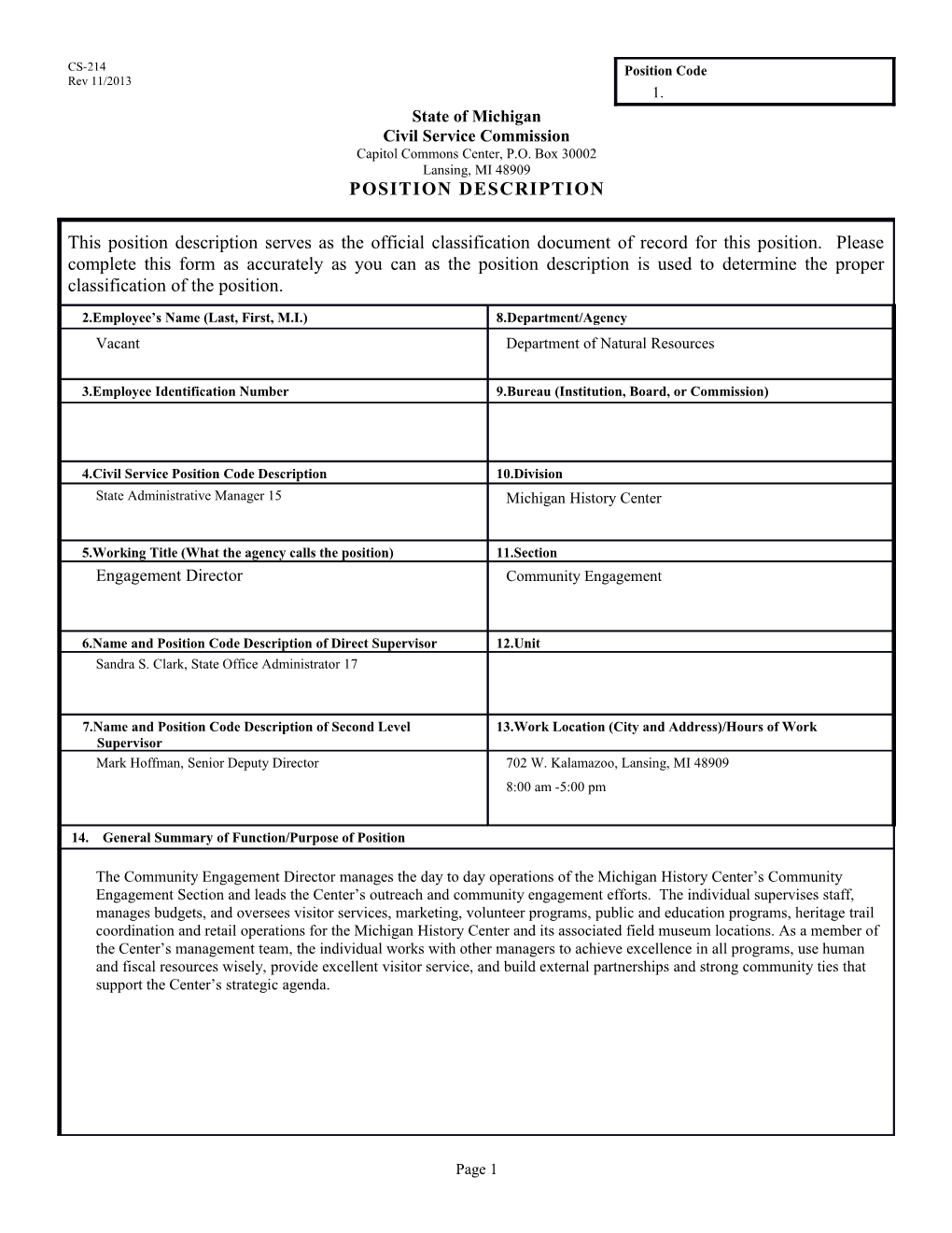 CS-214 Position Description Form s33