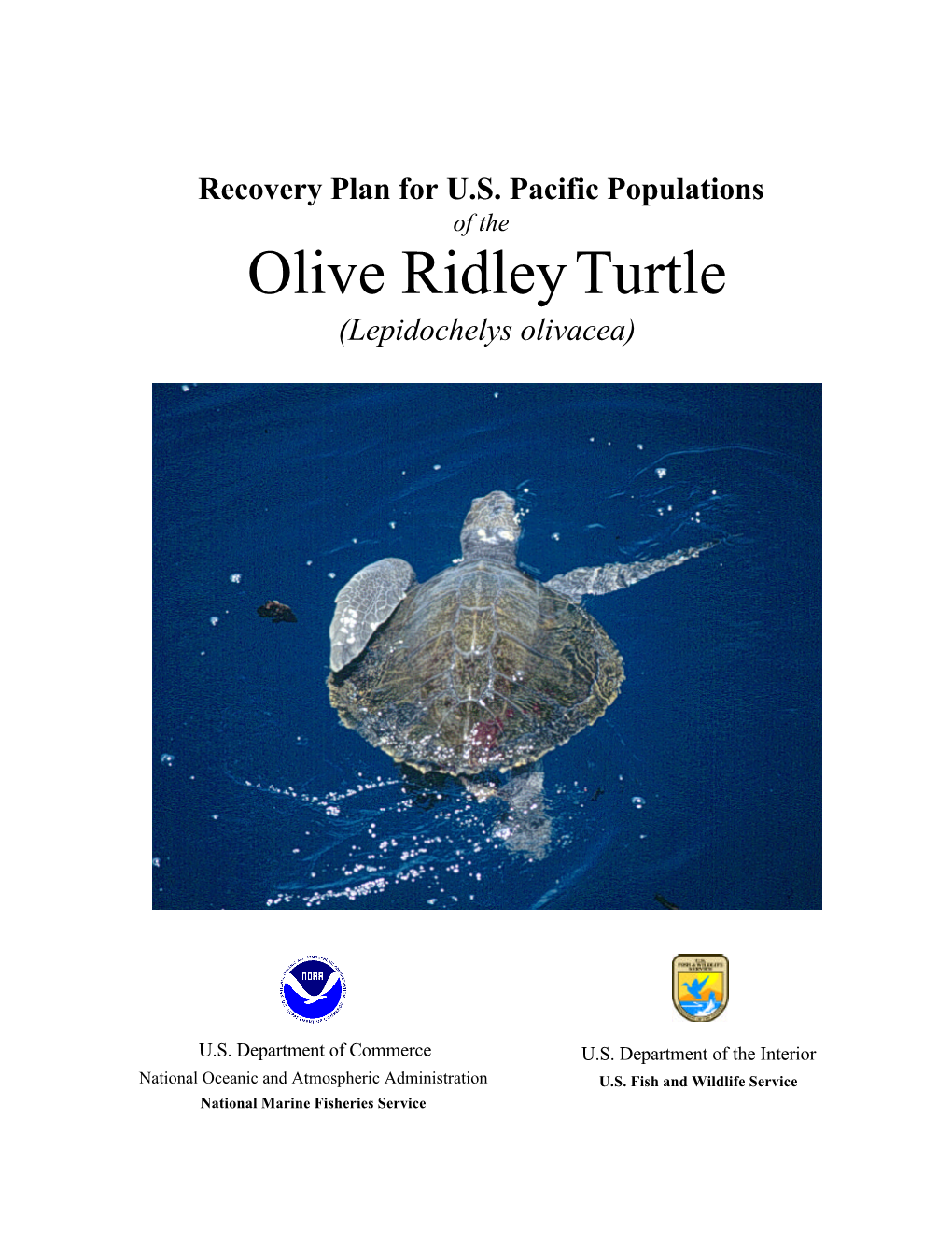 Recovery Plan for US Pacific Populations of the Olive Ridley T