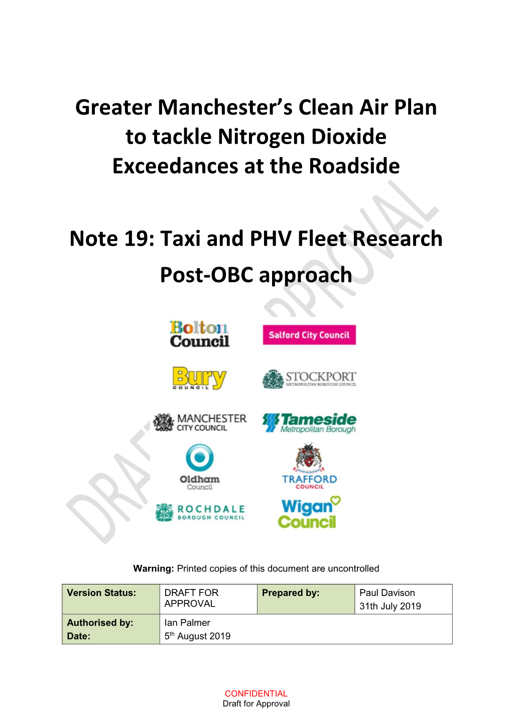 Note 19 Taxi and Private Hire Vehicle Fleet Research