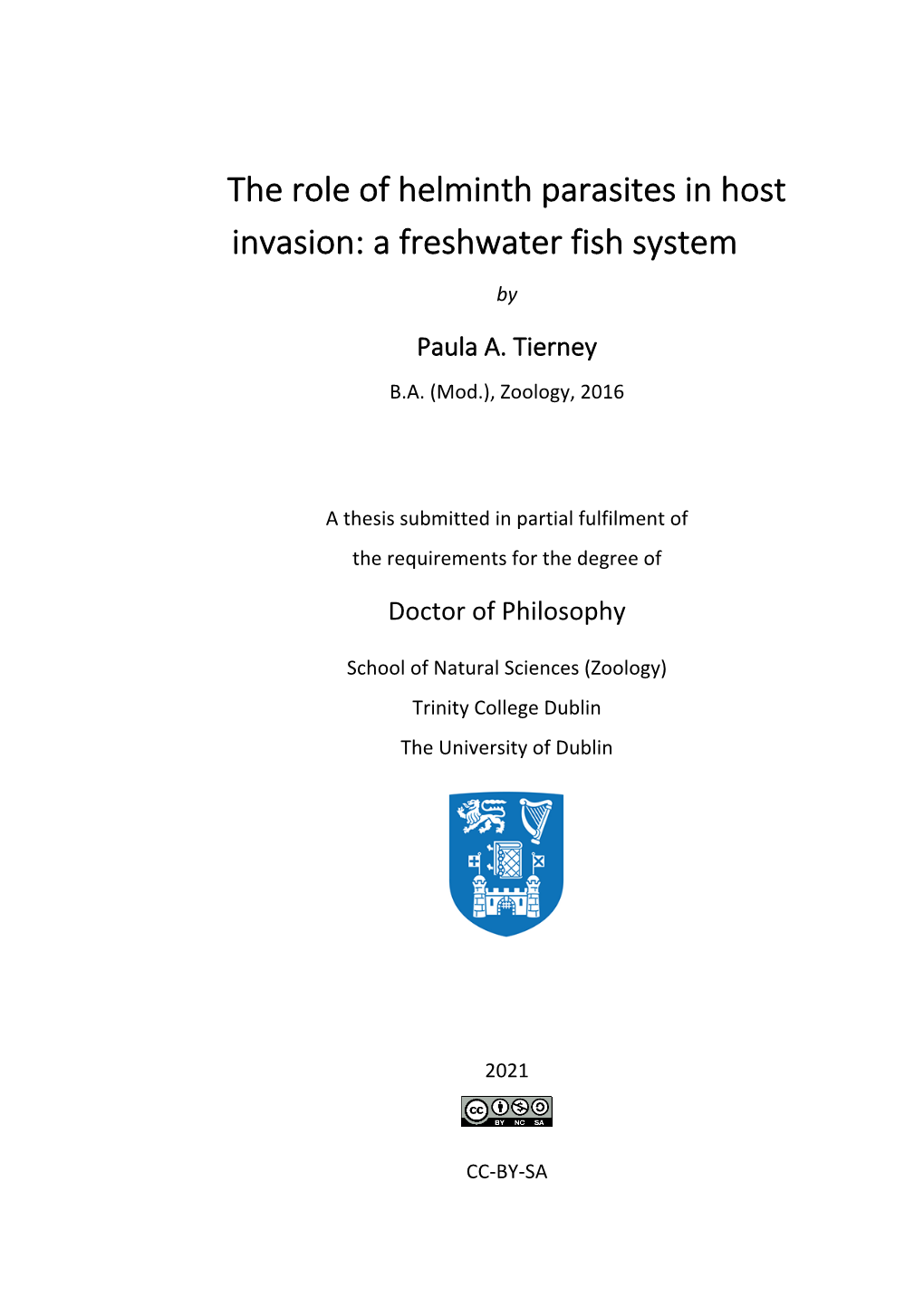 The Role of Helminth Parasites in Host Invasion: a Freshwater Fish System
