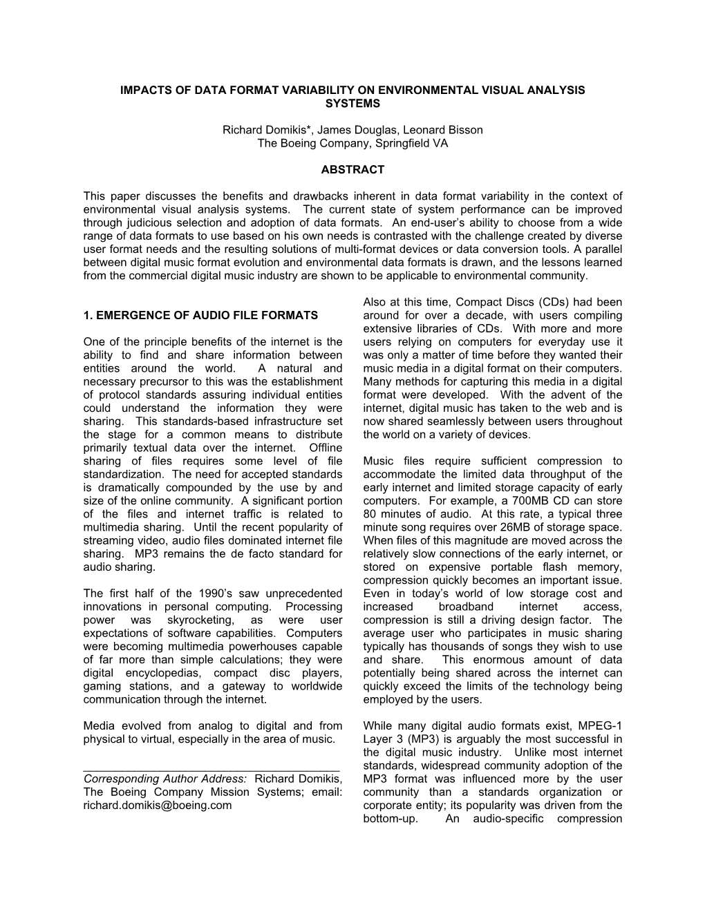 Impacts of Data Format Variability on Environmental Visual Analysis Systems