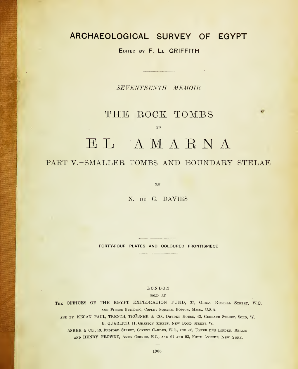 The Rock Tombs of El Amarna