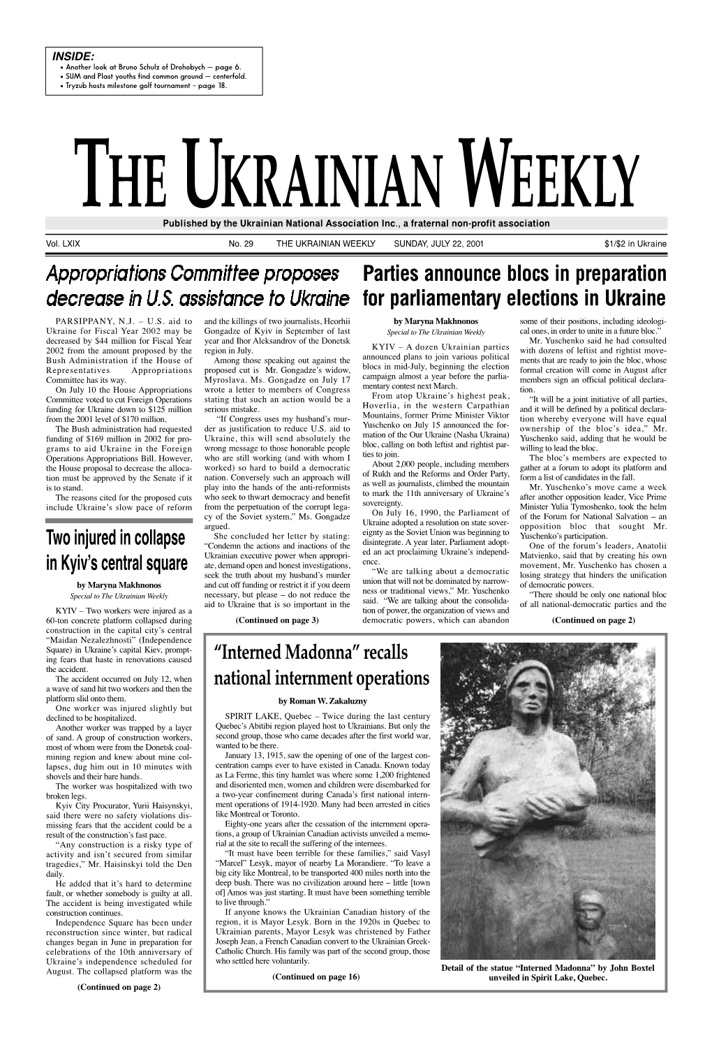 The Ukrainian Weekly 2001, No.29