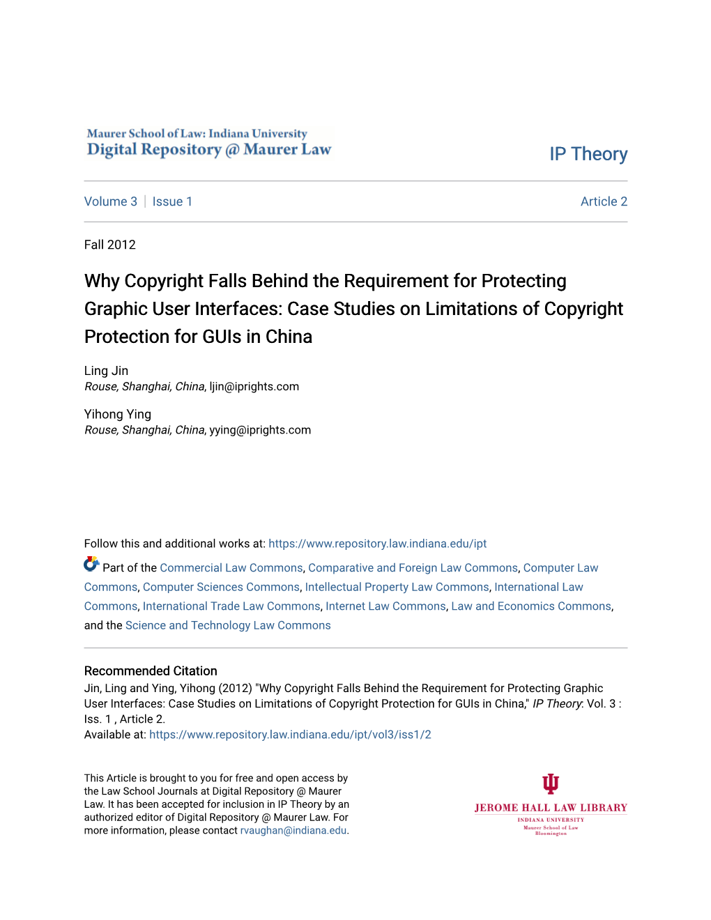 Case Studies on Limitations of Copyright Protection for Guis in China