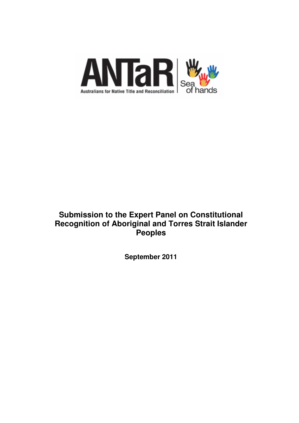 Submission to the Expert Panel on Constitutional Recognition of Aboriginal and Torres Strait Islander Peoples
