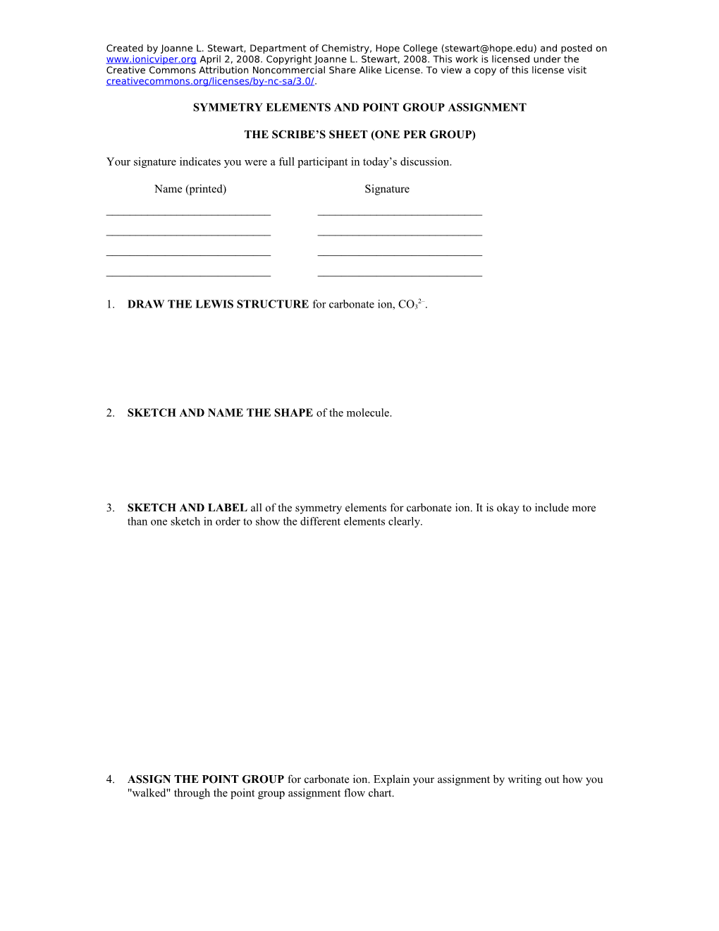 Symmetry Elements and Point Group Assignment