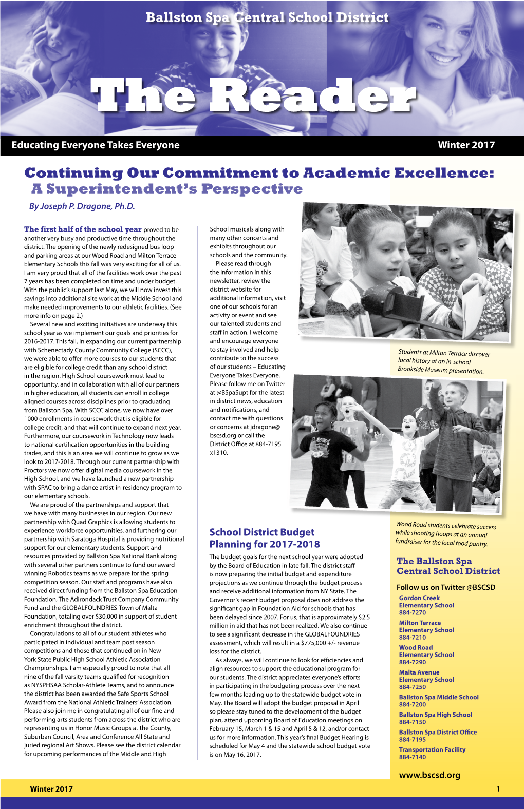 Continuing Our Commitment to Academic Excellence: a Superintendent’S Perspective by Joseph P