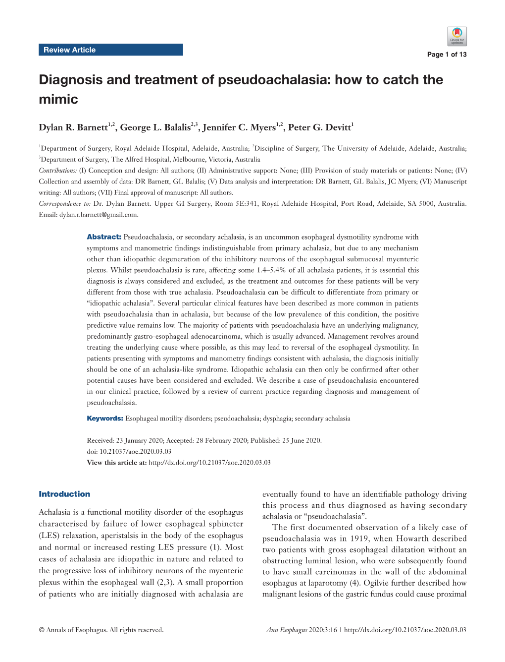 Diagnosis and Treatment of Pseudoachalasia: How to Catch the Mimic