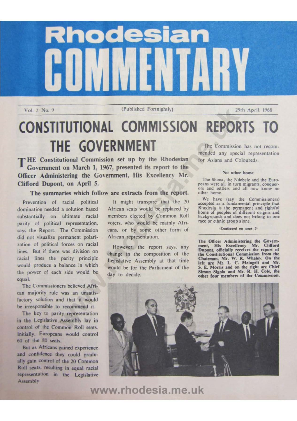 Constitutional Commission Reports to the Government