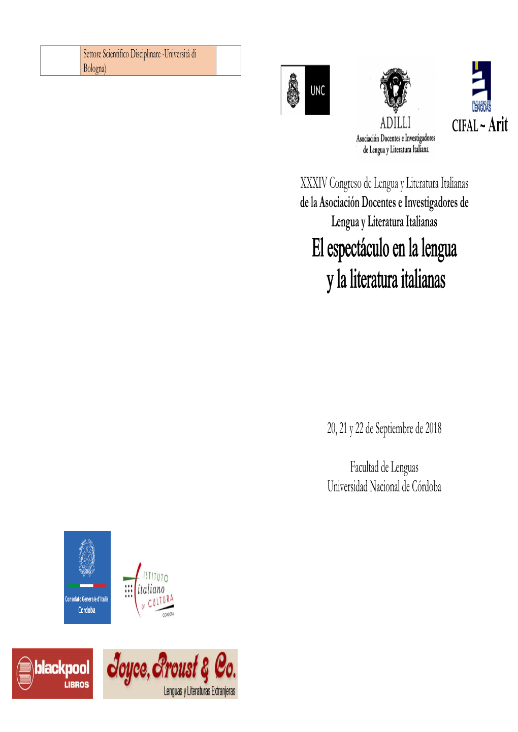 El Espectáculo En La Lengua Y La Literatura Italianas