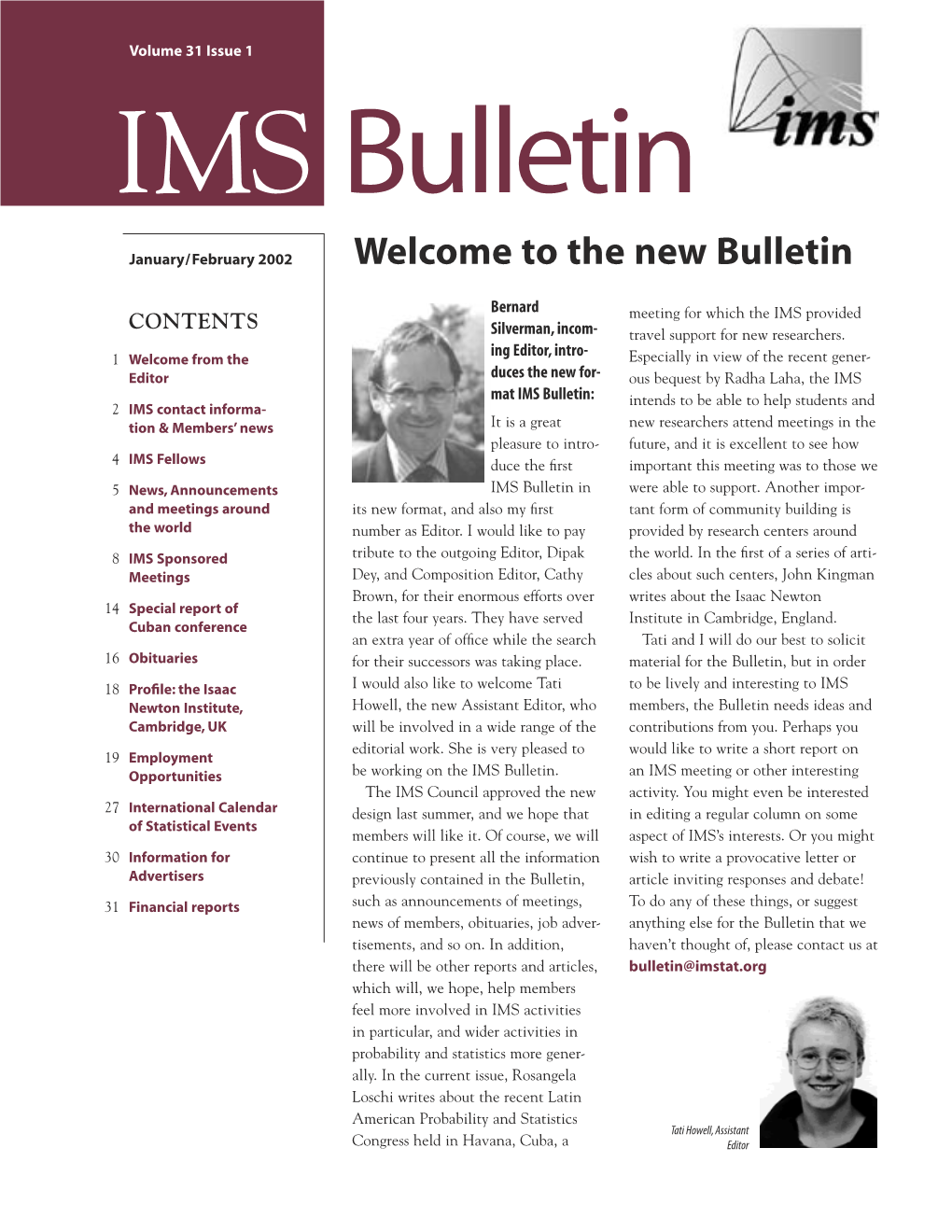 IMS Bulletin 31(1)