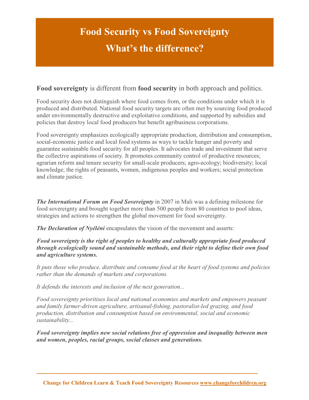 Food Security Vs Food Sovereignty What's the Difference?