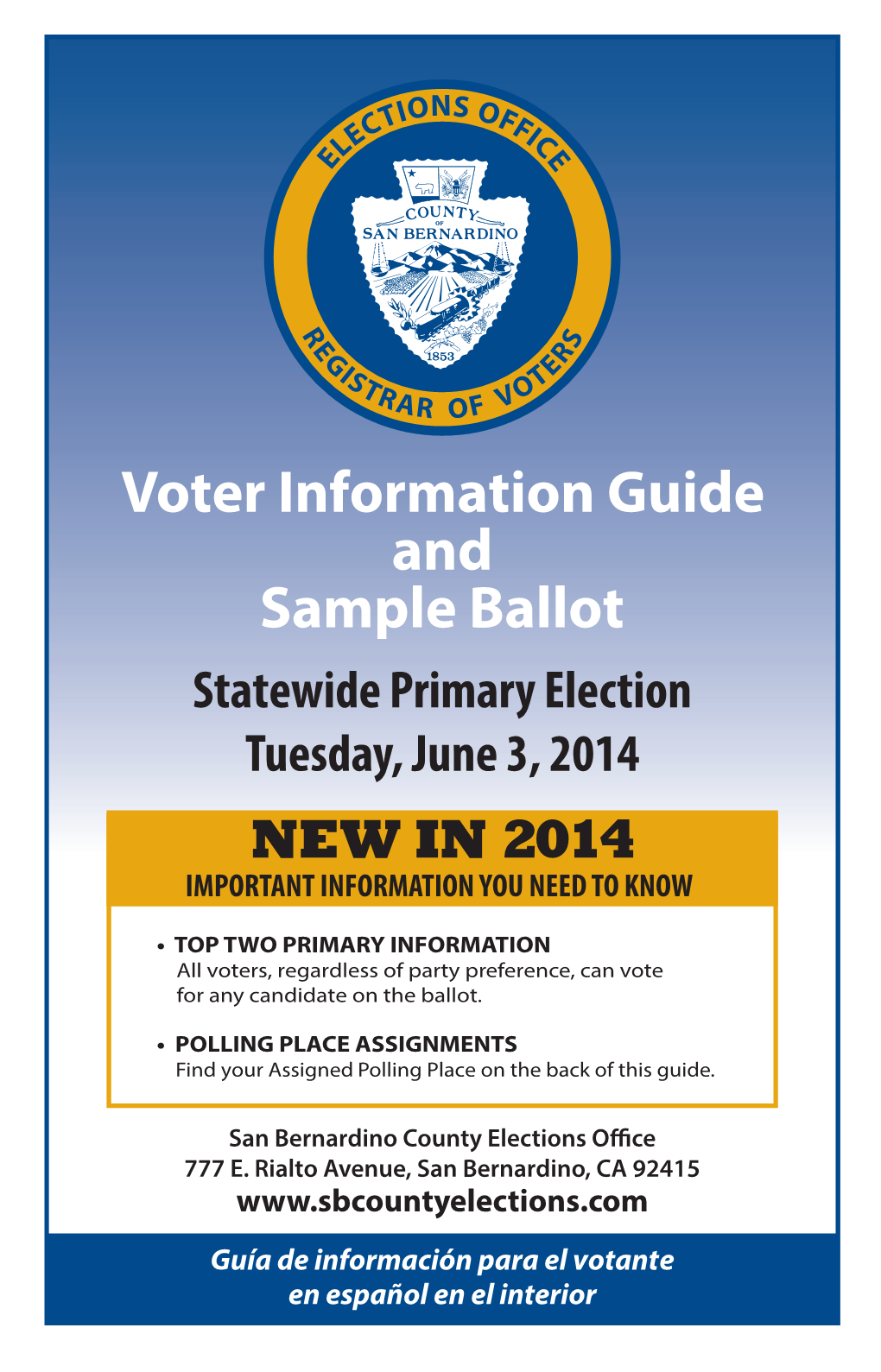 Voter Information Guide and Sample Ballot