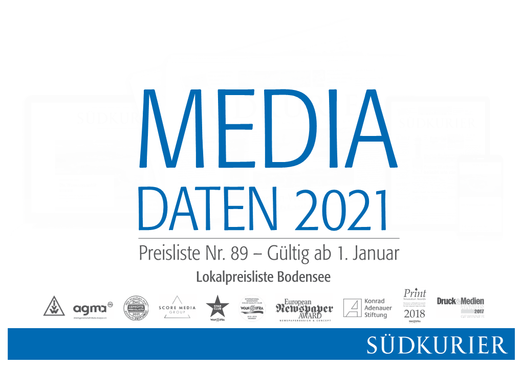 SÜDKURIER Mediadaten 2021 Lokalpreisliste Bodensee