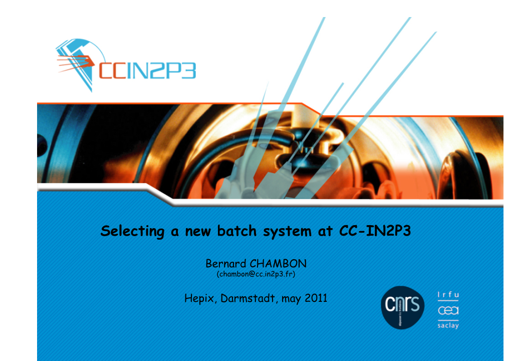 Selecting a New Batch System at CC-IN2P3