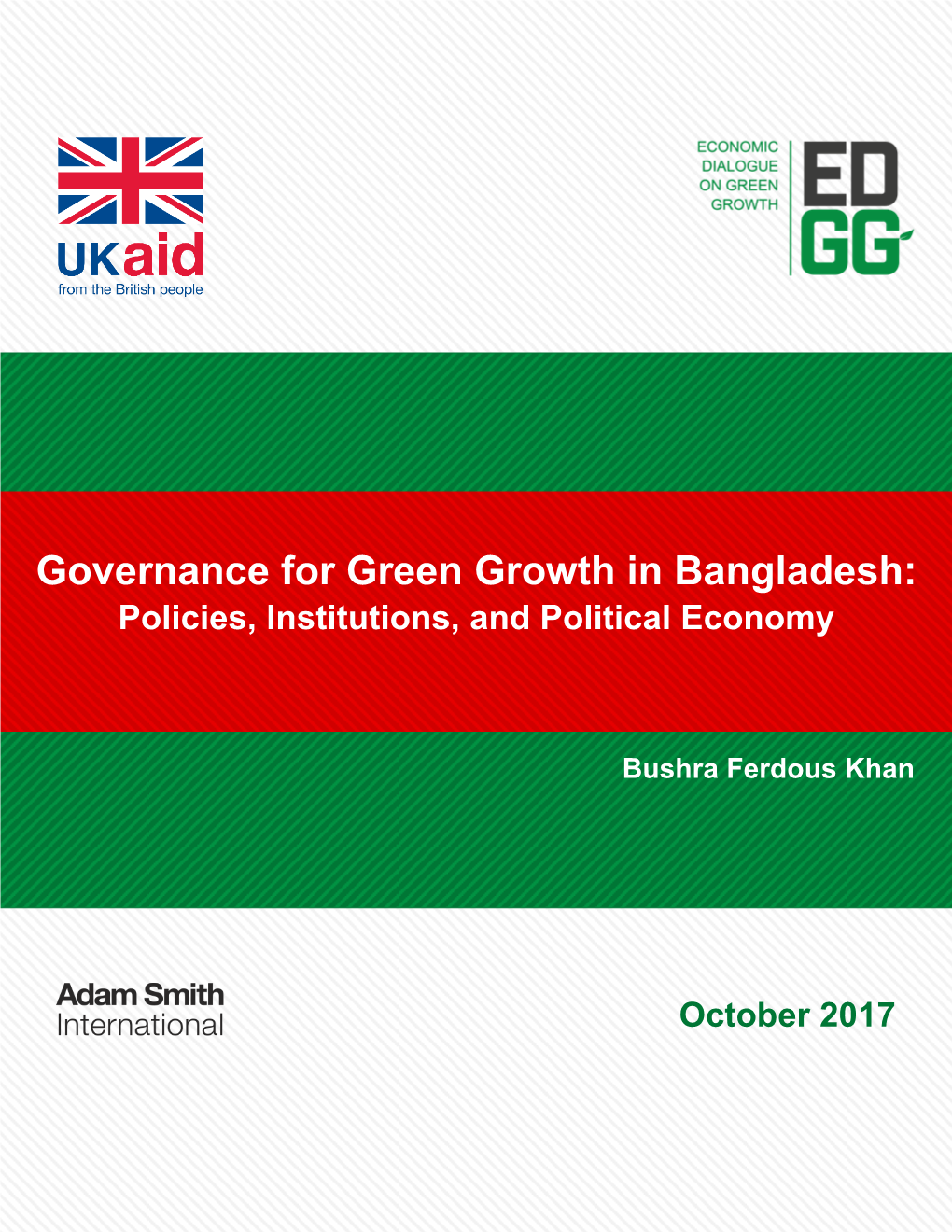 Governance for Green Growth in Bangladesh: Policies, Institutions, and Political Economy