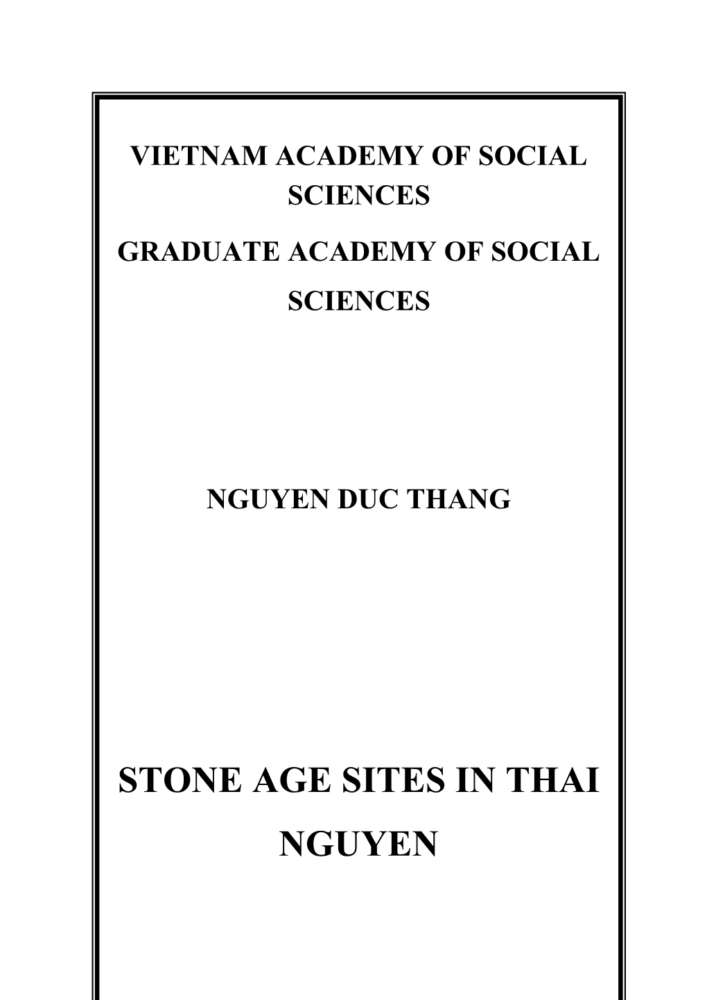 Stone Age Sites in Thai Nguyen