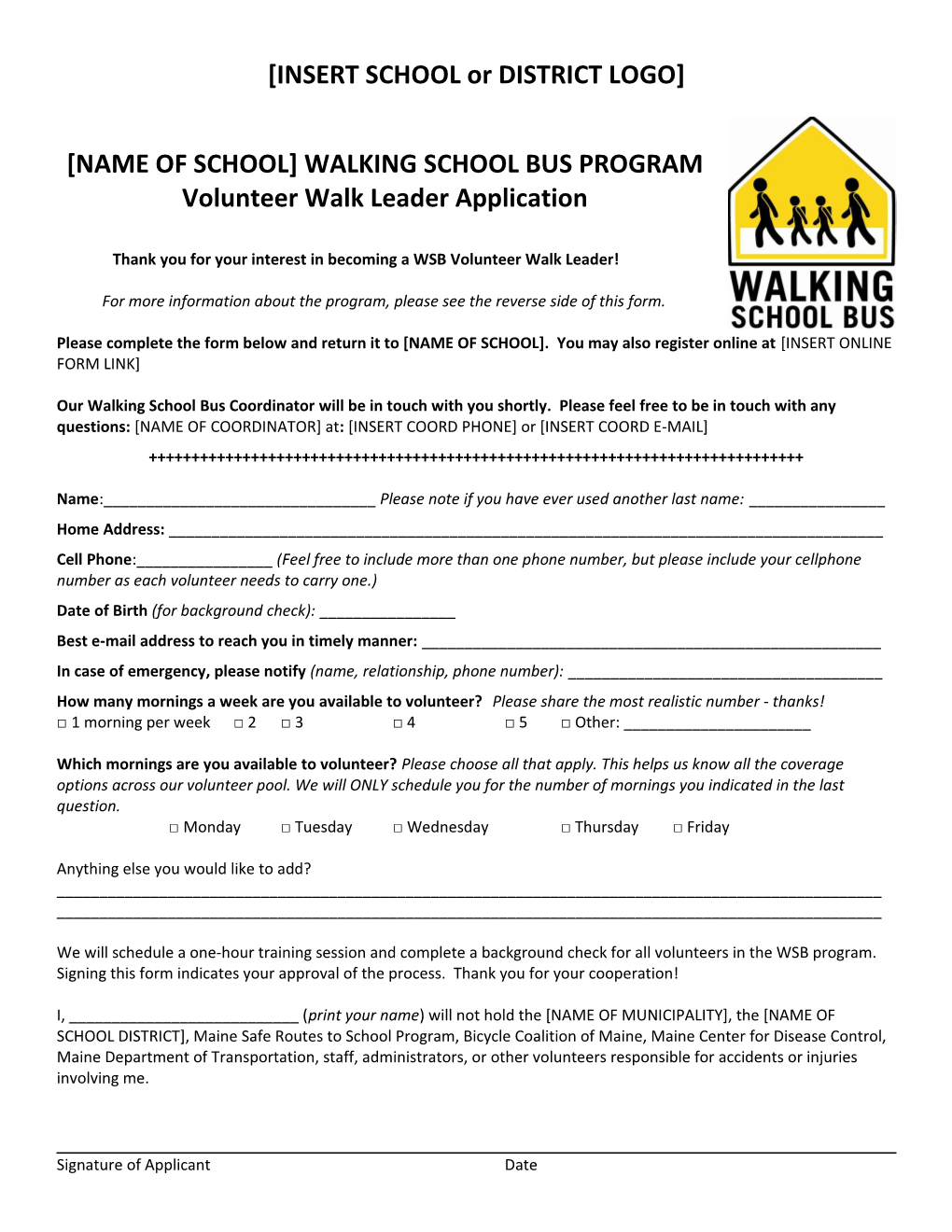 Walking School Bus Program