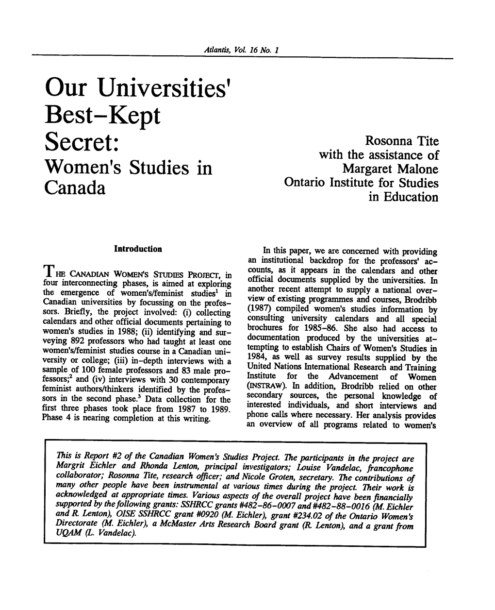 Our Universities1 Best-Kept Secret