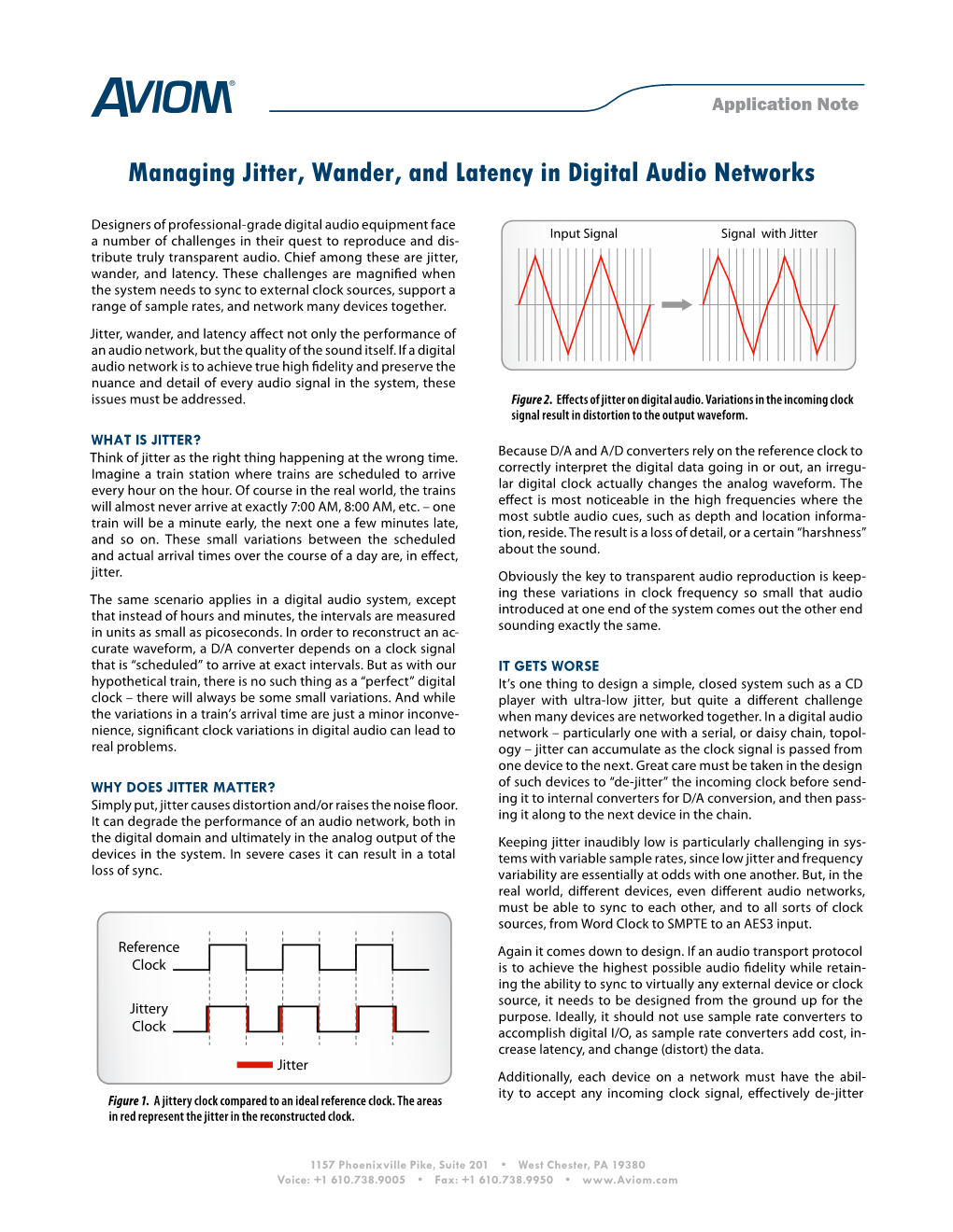 Managing Jitter Wander & Latency in Digital Audio Networks