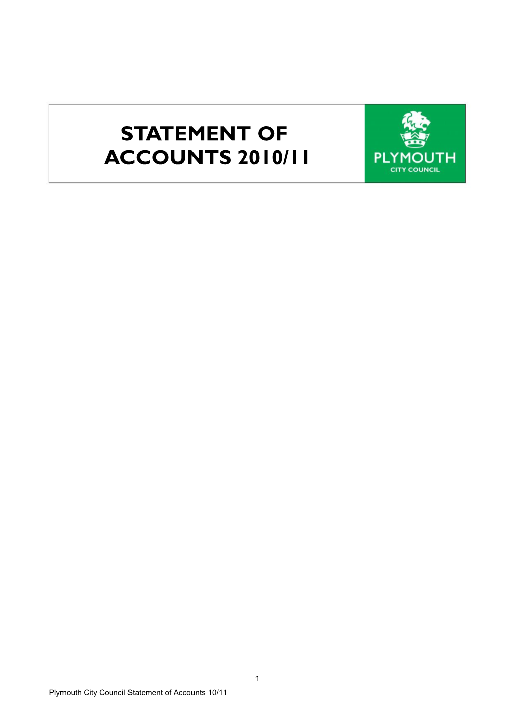 Statement of Accounts 2010/11