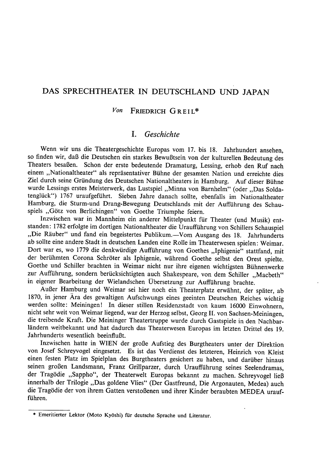 Das Sprechtheater in Deutschland Und Japan