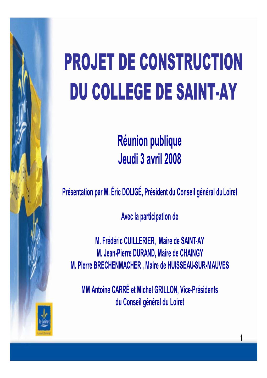 Projet De Construction Du College De Saint-Ay