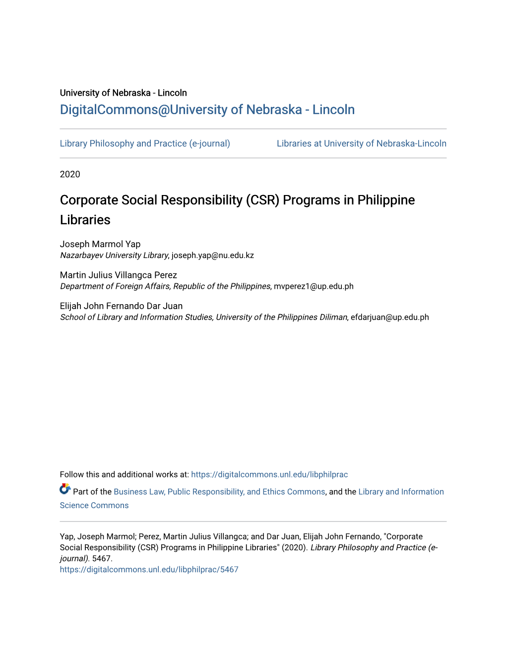 Corporate Social Responsibility (CSR) Programs in Philippine Libraries