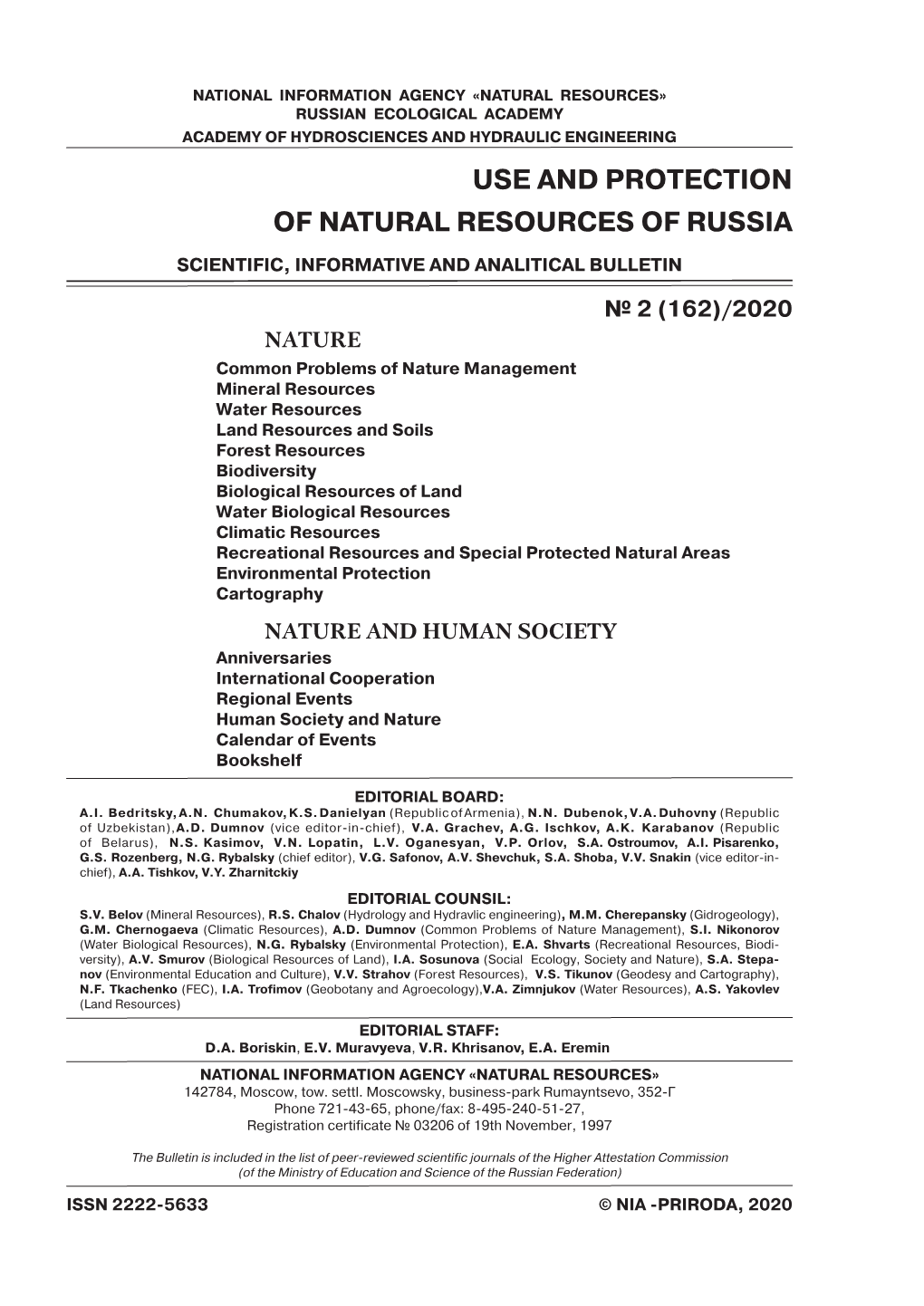 Use and Protection of Natural Resources of Russia