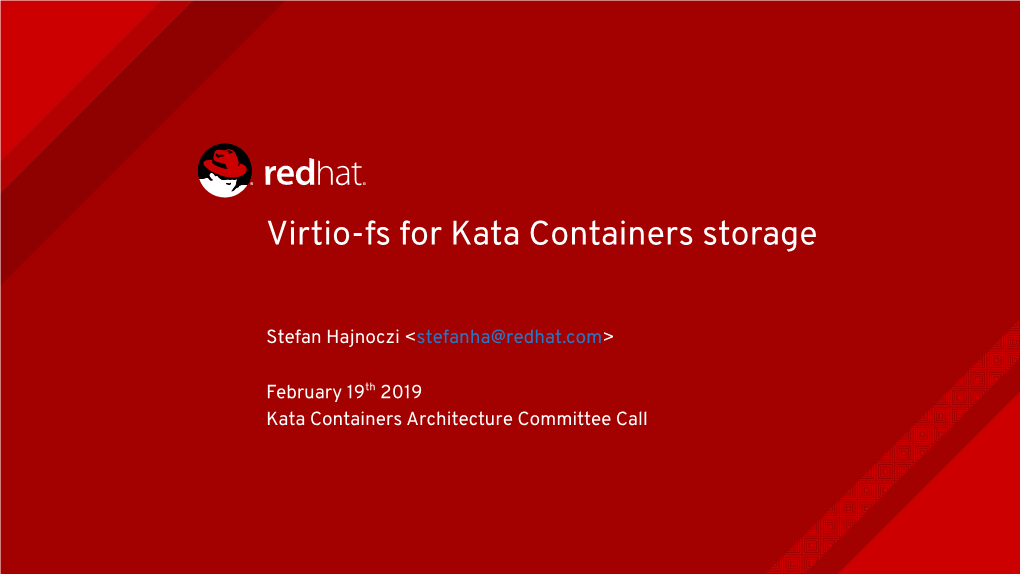 Virtio-Fs for Kata Containers Storage