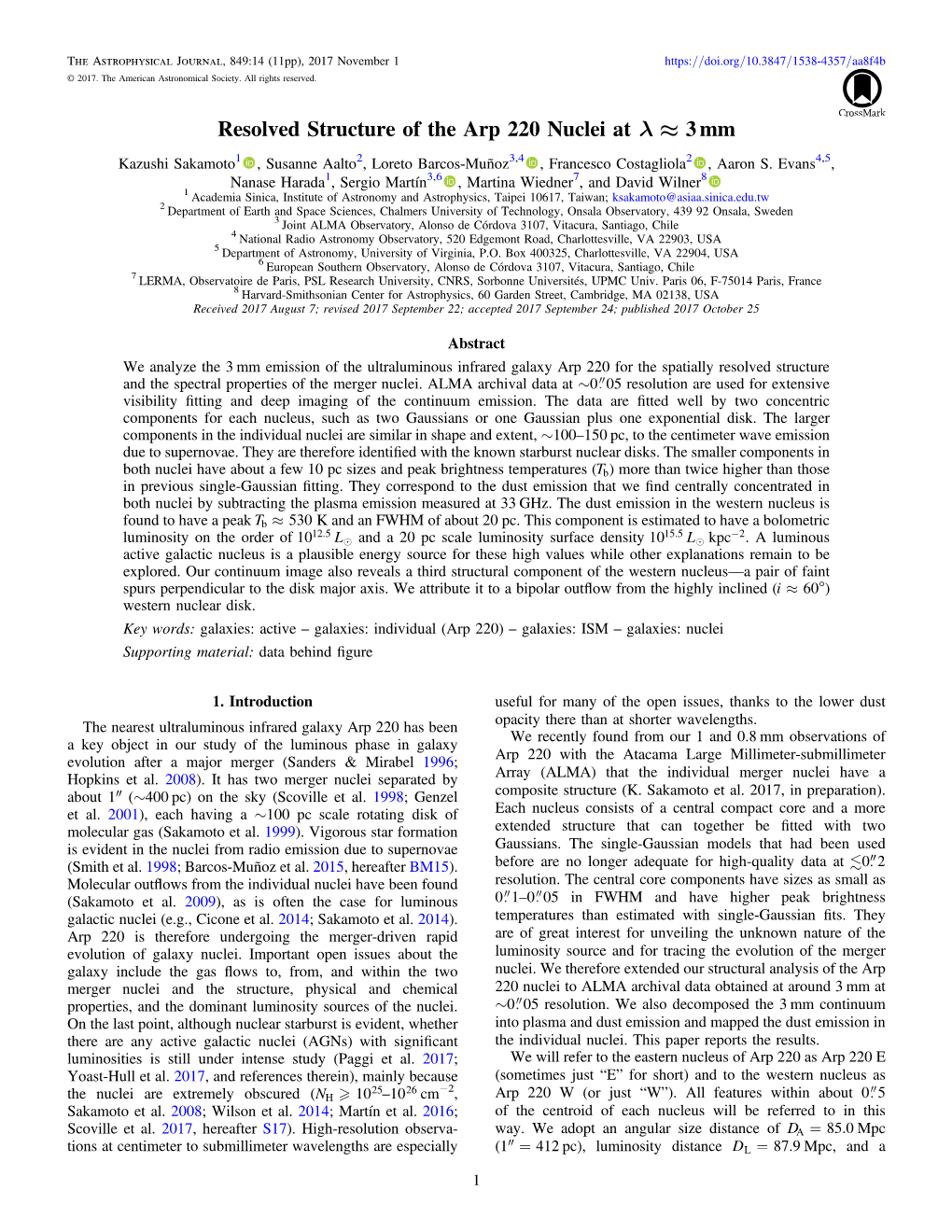 Resolved Structure of the Arp 220 Nuclei at Lambda Approximate to 3