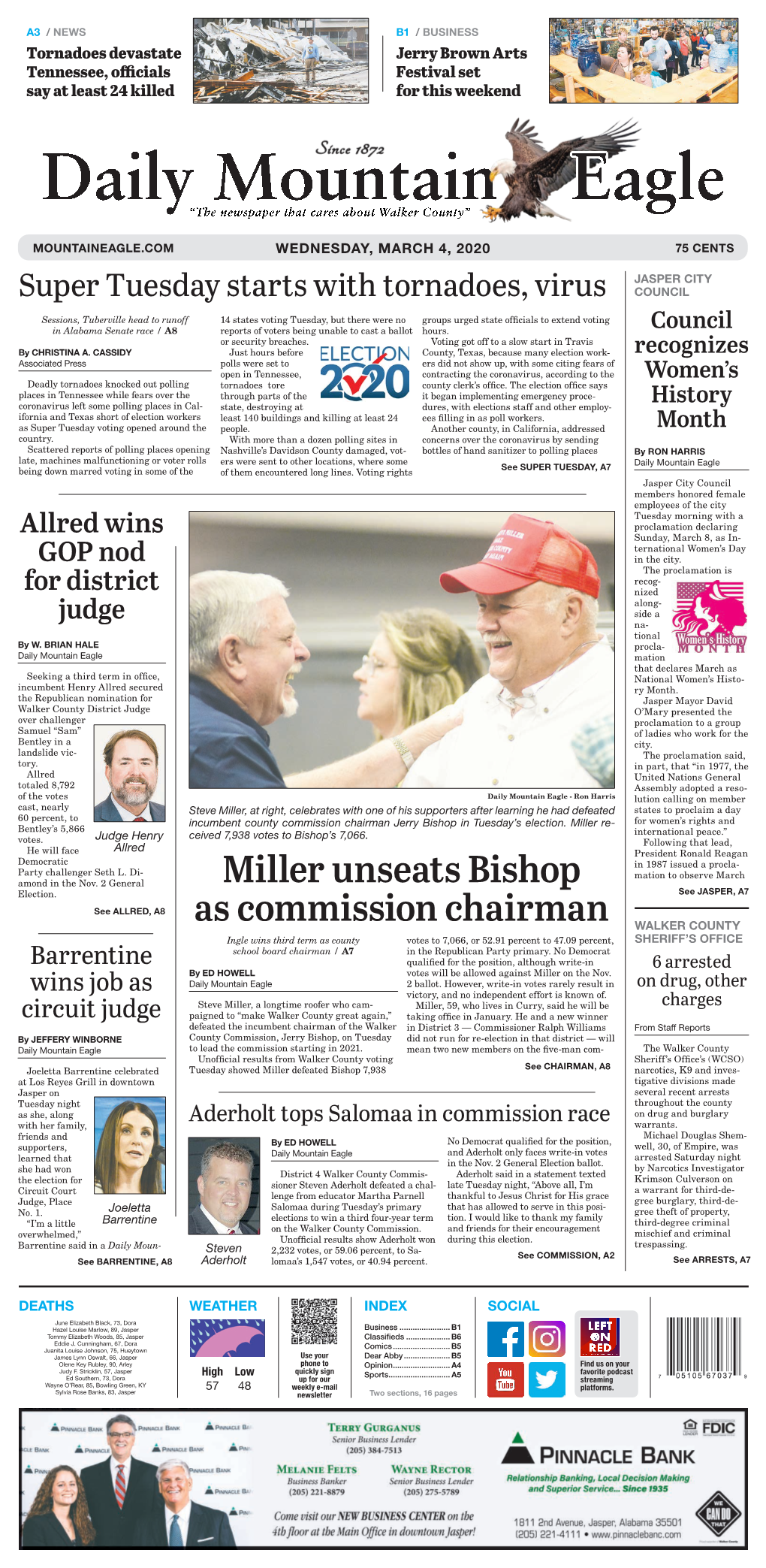 Miller Unseats Bishop As Commission Chairman