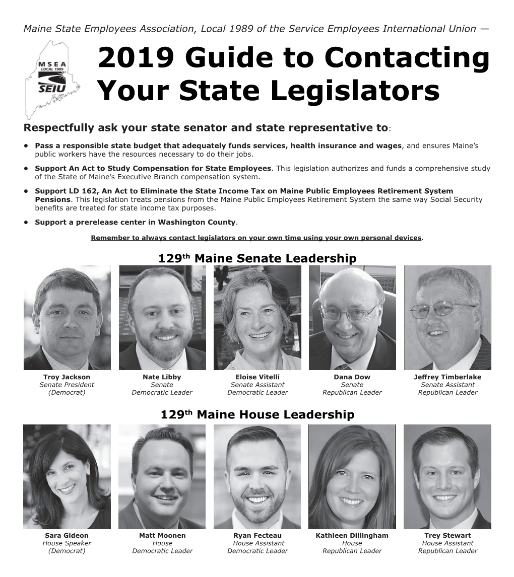 2019 Guide to Contacting Your State Legislators Using Alliance-Press Template.Indd
