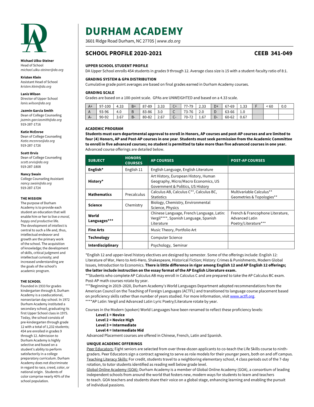 View School Profile