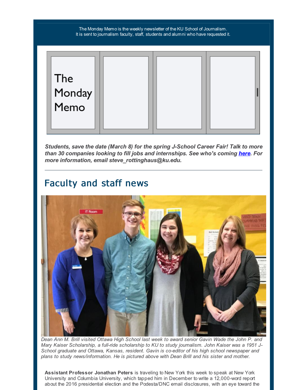 Faculty and Staff News