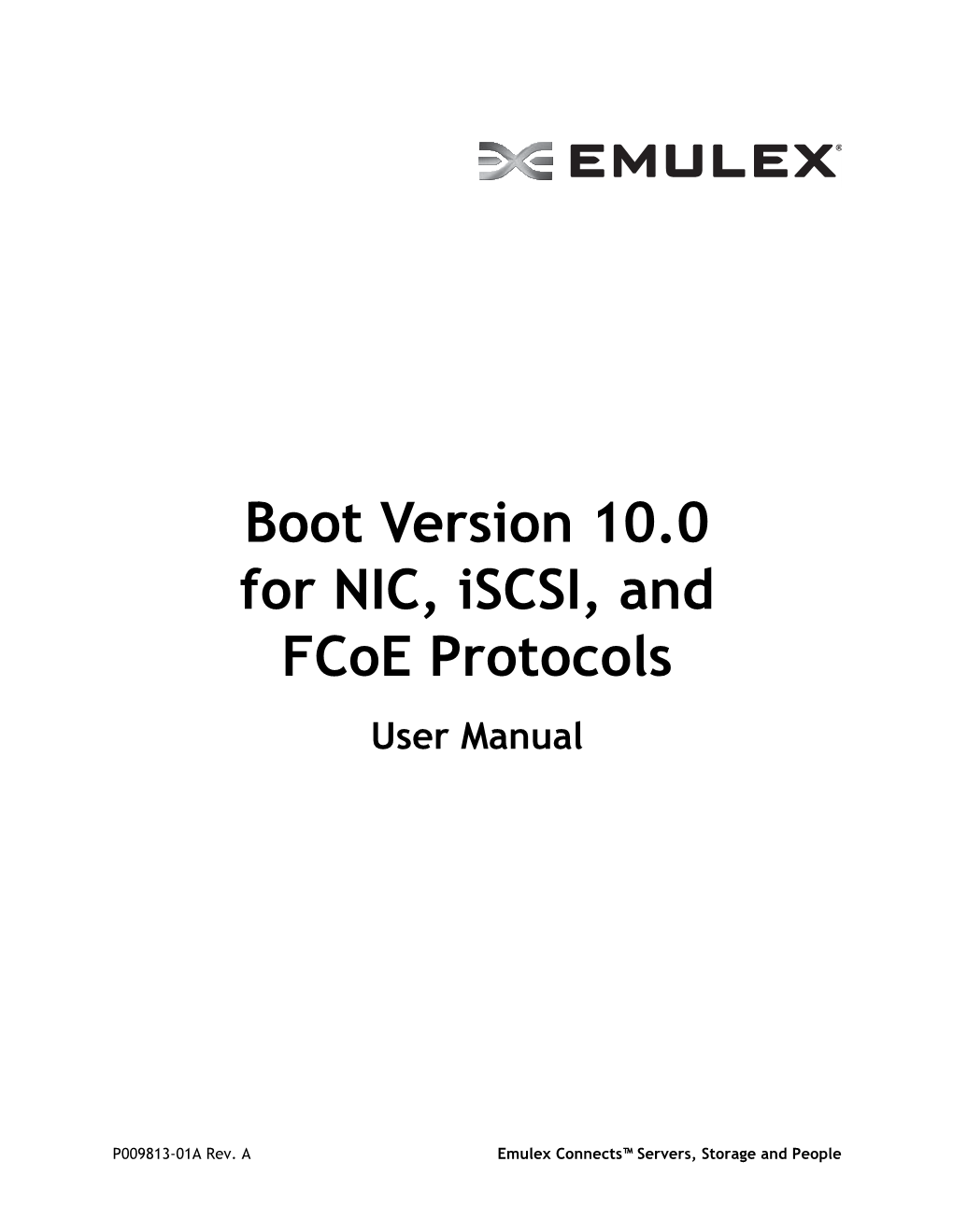 Boot Version 10.0 for NIC, Iscsi, and Fcoe Protocols User Manual
