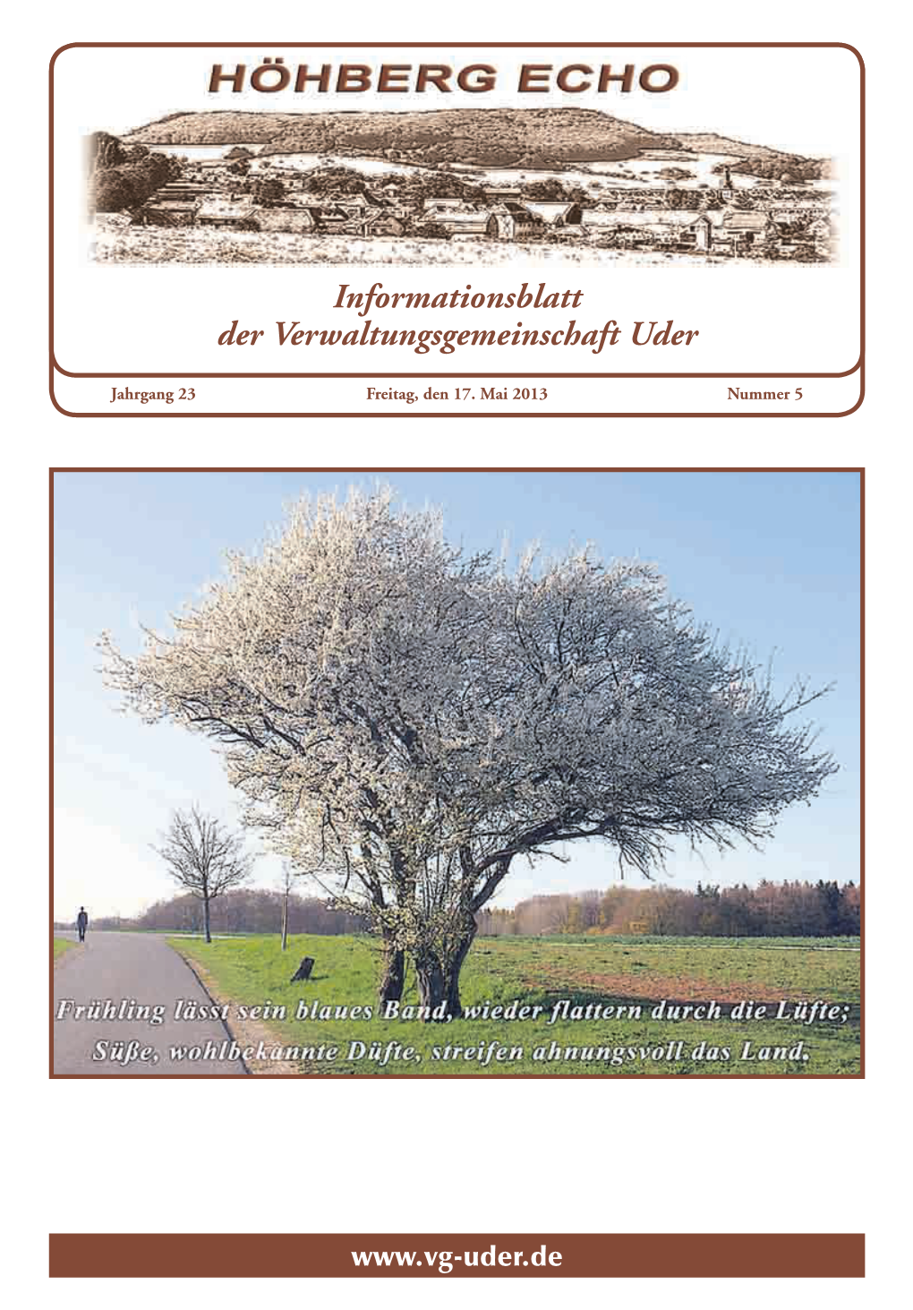Informationsblatt Der Verwaltungsgemeinschaft Uder
