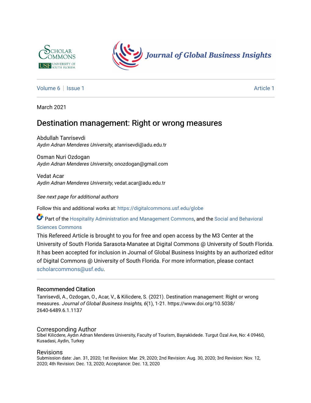 Destination Management: Right Or Wrong Measures